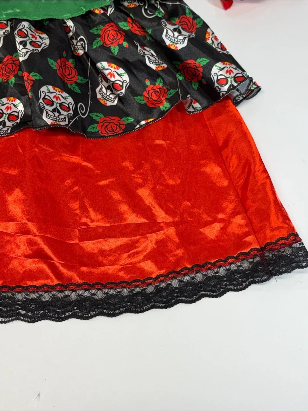 Relibeauty Day of the Dead Sugar Skull Costume Dress Kids Size 150 10 12